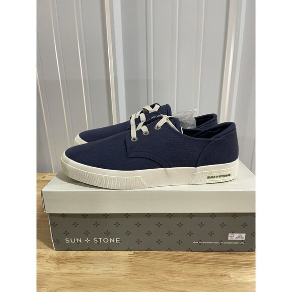 Sun + Stone Men's Kiva Lace-Up Core Sneakers Navy - Picture 6 of 6